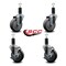 Service Caster 4'' Thermoplastic Rubber Wheel Swivel 1-1/4'' Expanding Stem Caster Set 2 Brakes, 4PK SCC-EX20S414-TPRB-2-TLB-2-114 - alternate 5